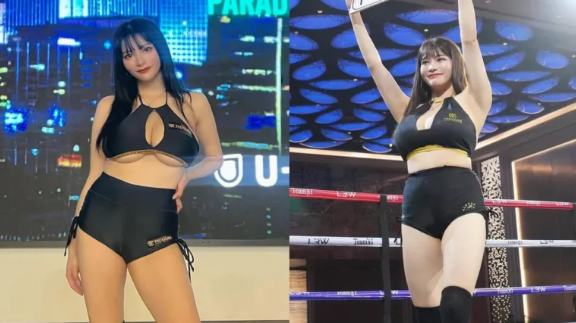 举牌女郎SAORI傲人身姿让拳手无心比赛-乐忧记