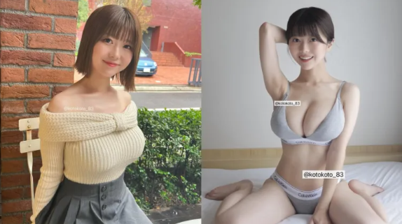日本网红(矢野琴子/@kotokoto_83)写真美图,只有漫画才有的二次元身材-乐忧记